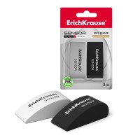 Ластик ErichKrause® Sensor Black&White (в блистере по 2шт.)