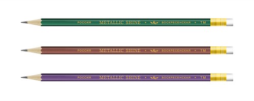 Metallic shine 3P 1-1602 Набор граф. карандашей с ласт. ОПП ТМ (HB) 3 шт.асс.