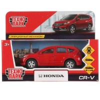 Машина металл HONDA CR-V длина 12 см. двери. багаж. инерц. красный. кор. Технопарк в кор.2*36шт
