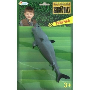 Игрушка пластизоль тянучка (гель) Играем вместе Тигровая акула 19,5см на блистере в кор.6*12шт