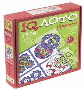 Пластиковое лото. Орнаменты. (6+) Комплект из трех игр. IQ Лото