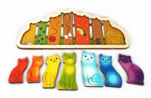 Развивающая доска "Разноцветные котята" (Радуга) арт.7932 (дерево)