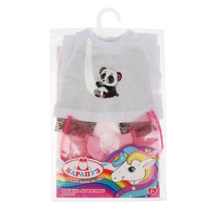 Одежда для кукол 40-42см комплект "панда" в пак. "Карапуз" в кор.100шт