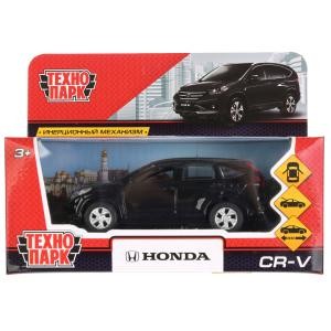 Машина металл HONDA CR-V длина 12 см. двери. багаж. инерц. черный. кор. Технопарк в кор.2*36шт