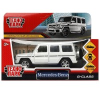 Машина металл MERCEDES-BENZ G-CLASS 12 см, двери, багажн, белый, кор. Технопарк в кор.2*36шт